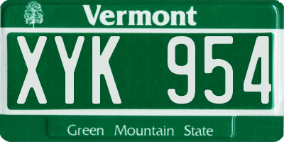 VT license plate XYK954