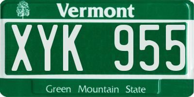 VT license plate XYK955