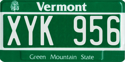 VT license plate XYK956