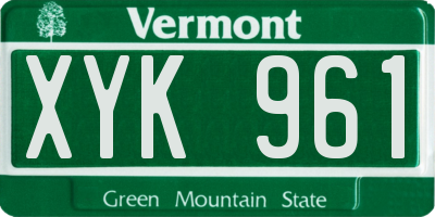 VT license plate XYK961