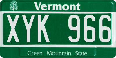 VT license plate XYK966