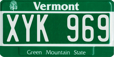 VT license plate XYK969