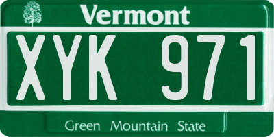 VT license plate XYK971