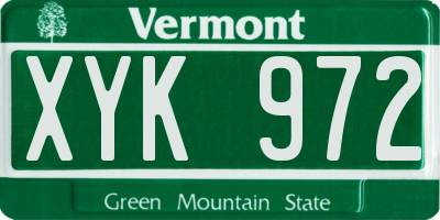 VT license plate XYK972