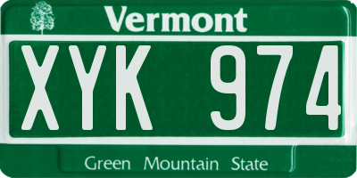 VT license plate XYK974
