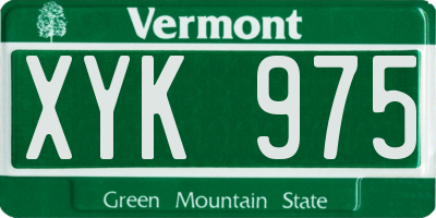 VT license plate XYK975
