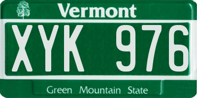 VT license plate XYK976