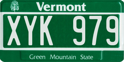 VT license plate XYK979