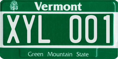 VT license plate XYL001