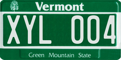 VT license plate XYL004