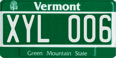 VT license plate XYL006