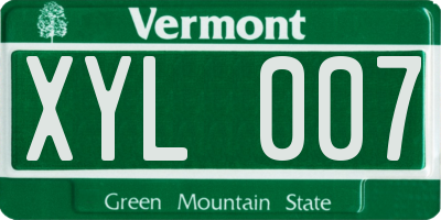 VT license plate XYL007