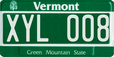 VT license plate XYL008