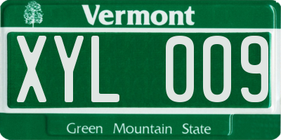 VT license plate XYL009