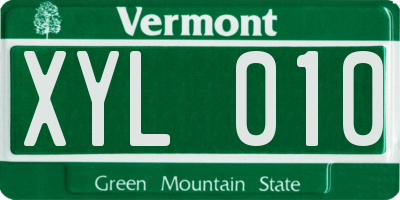 VT license plate XYL010
