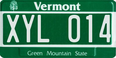VT license plate XYL014