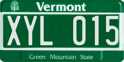 VT license plate XYL015