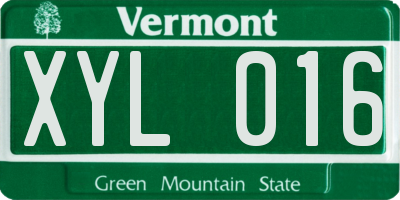 VT license plate XYL016
