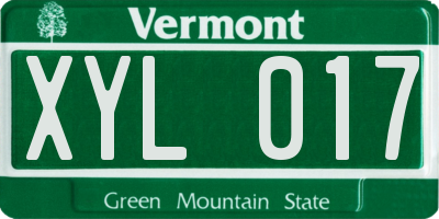 VT license plate XYL017