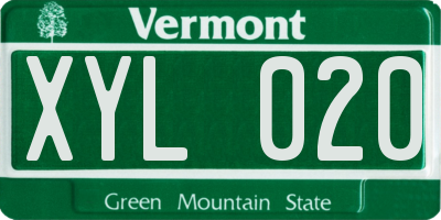 VT license plate XYL020