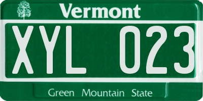 VT license plate XYL023