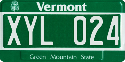 VT license plate XYL024