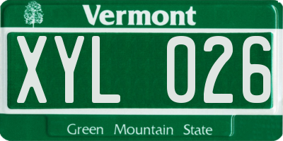 VT license plate XYL026