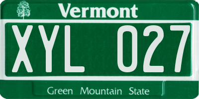 VT license plate XYL027