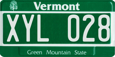 VT license plate XYL028
