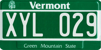 VT license plate XYL029