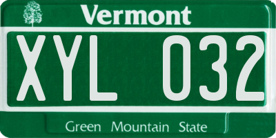 VT license plate XYL032