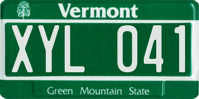 VT license plate XYL041