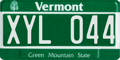 VT license plate XYL044