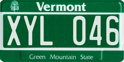VT license plate XYL046