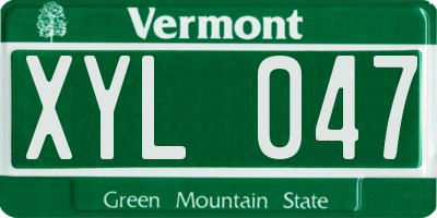 VT license plate XYL047