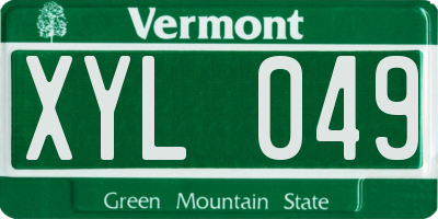 VT license plate XYL049