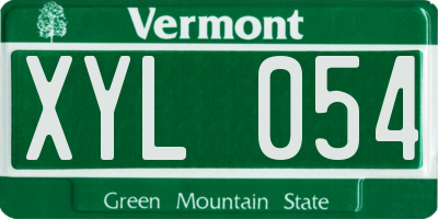 VT license plate XYL054