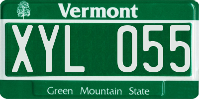 VT license plate XYL055