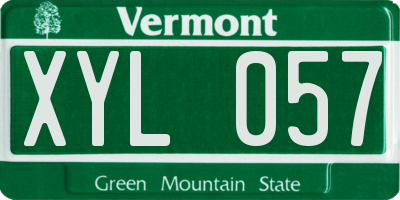 VT license plate XYL057