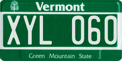VT license plate XYL060