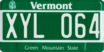 VT license plate XYL064