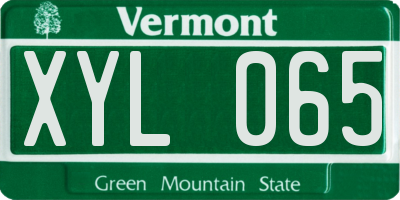 VT license plate XYL065