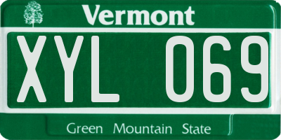 VT license plate XYL069