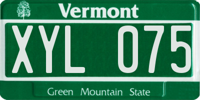 VT license plate XYL075