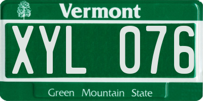 VT license plate XYL076