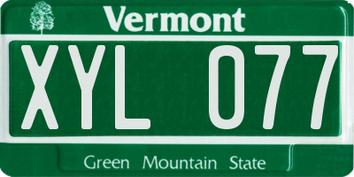 VT license plate XYL077