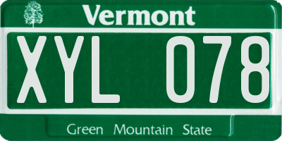 VT license plate XYL078
