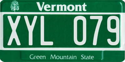 VT license plate XYL079