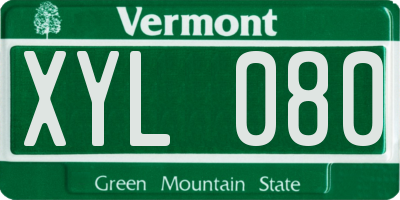 VT license plate XYL080