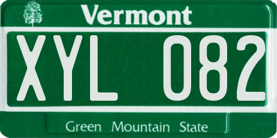 VT license plate XYL082
